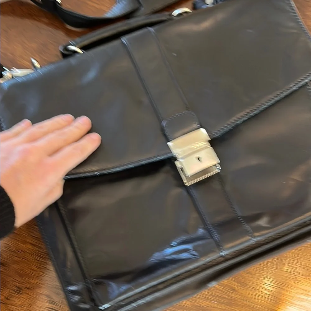 Genuine Leather Black Briefcase/Sachel